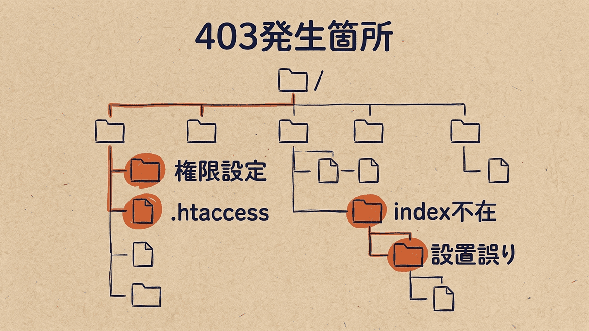 サーバー上で403が発生する箇所
