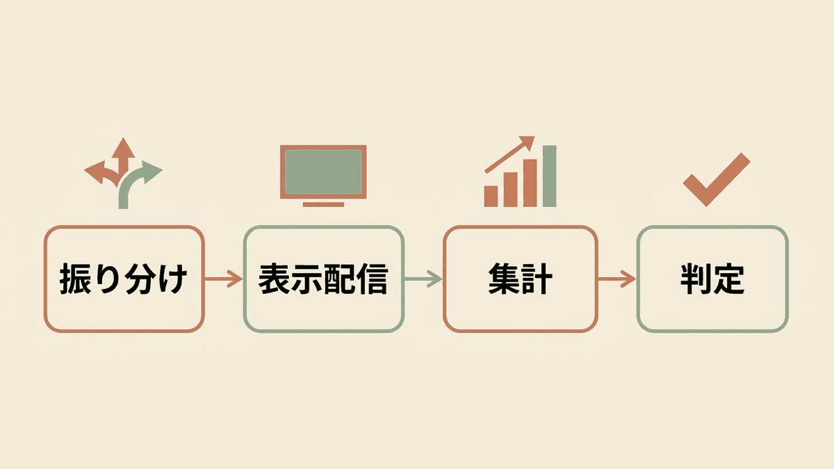 ABテストツールが担う4つの処理の流れ