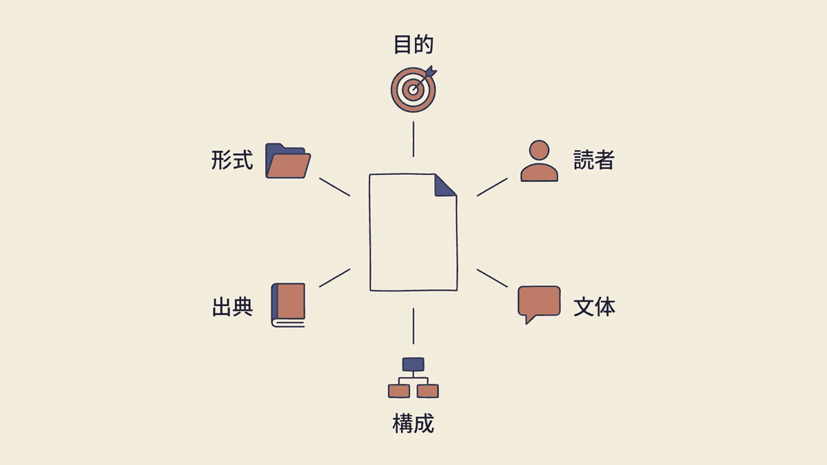 ライターに渡す指示書に盛り込む項目の全体像