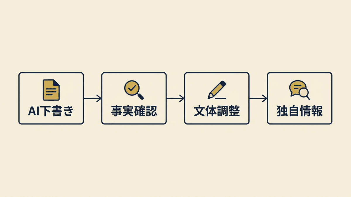 AI文章生成で人が担う工程