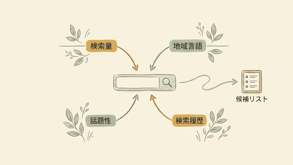 Googleサジェストの表示を決める4つの要素
