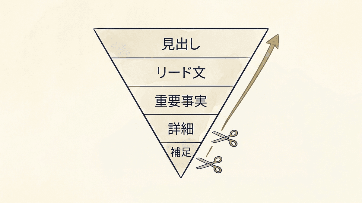 逆三角形の記事構造を示す図解