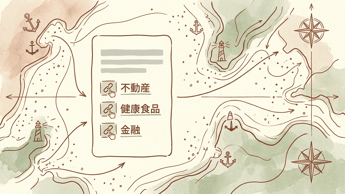 リンクファームのページの例を示す図