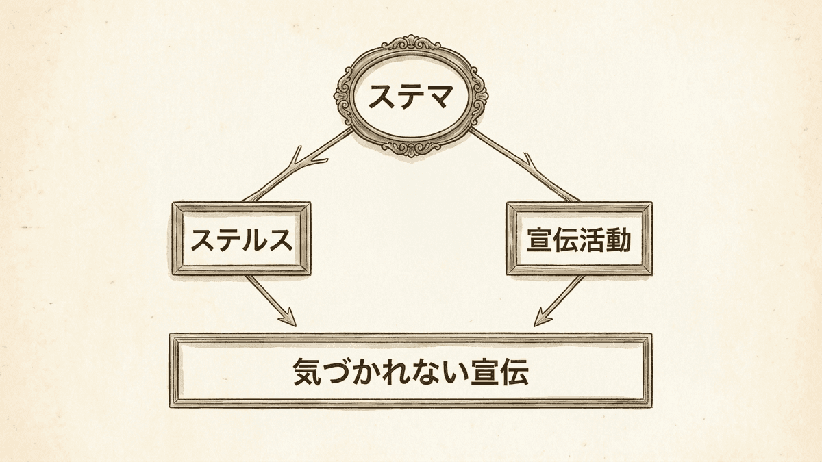 ステマという略語が「ステルス」と「マーケティング」に分解される図解