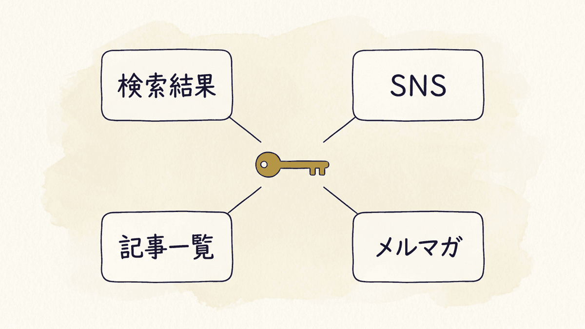 記事タイトルが表示される4つの場所