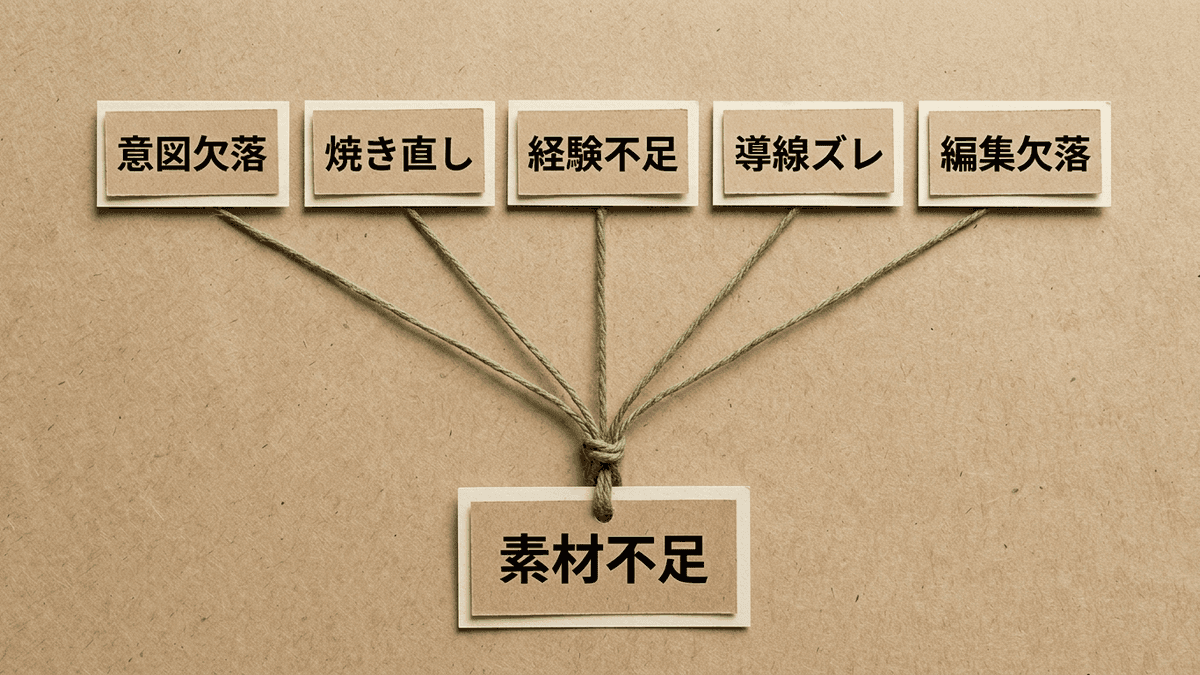 ChatGPTブログが稼げない5つの理由の構造図