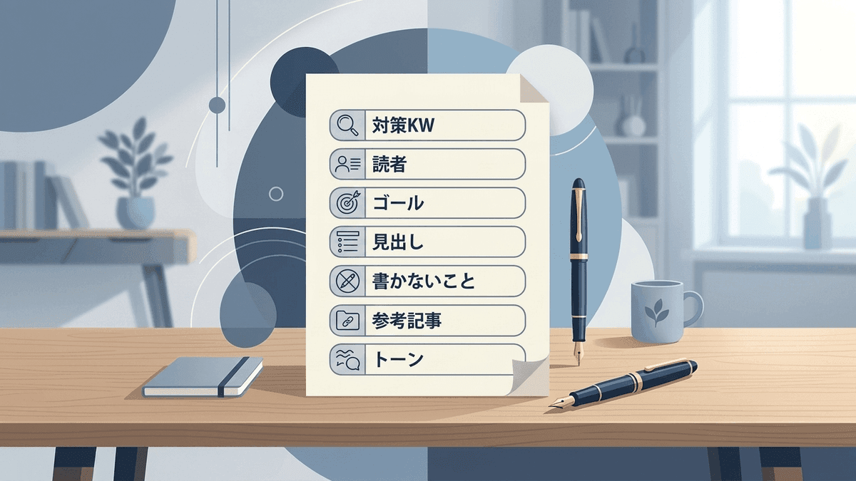 コンテンツブリーフに入れる7つの要素