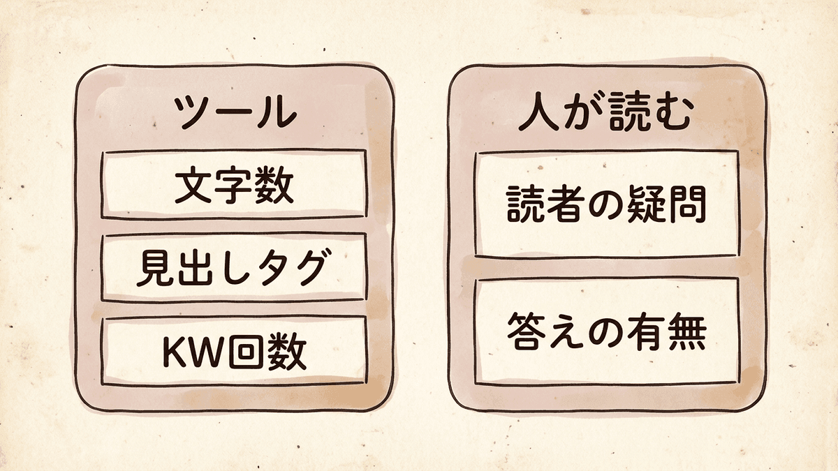 記事のHTMLから読み取れることと読み取れないことを分けた図