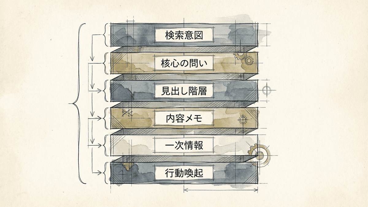 記事構成案に含める要素の構造図