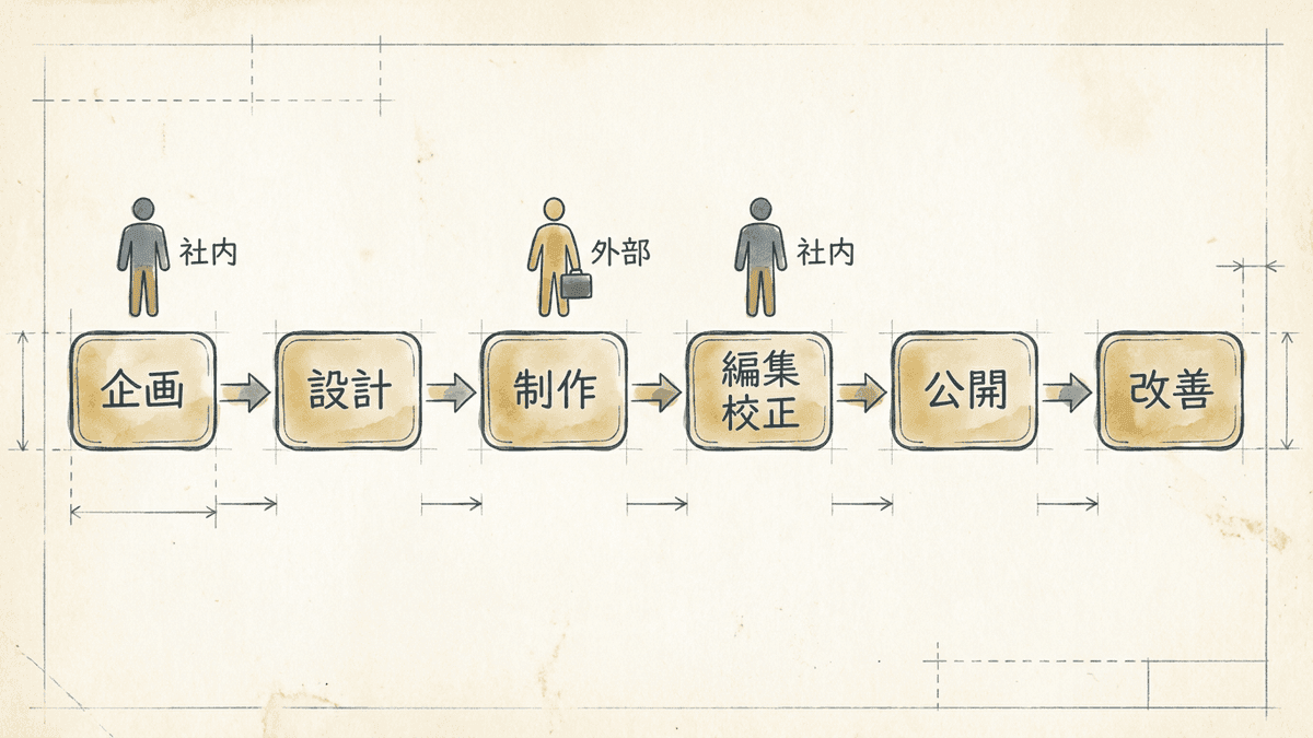 内製と外注を併用する場合の役割分担