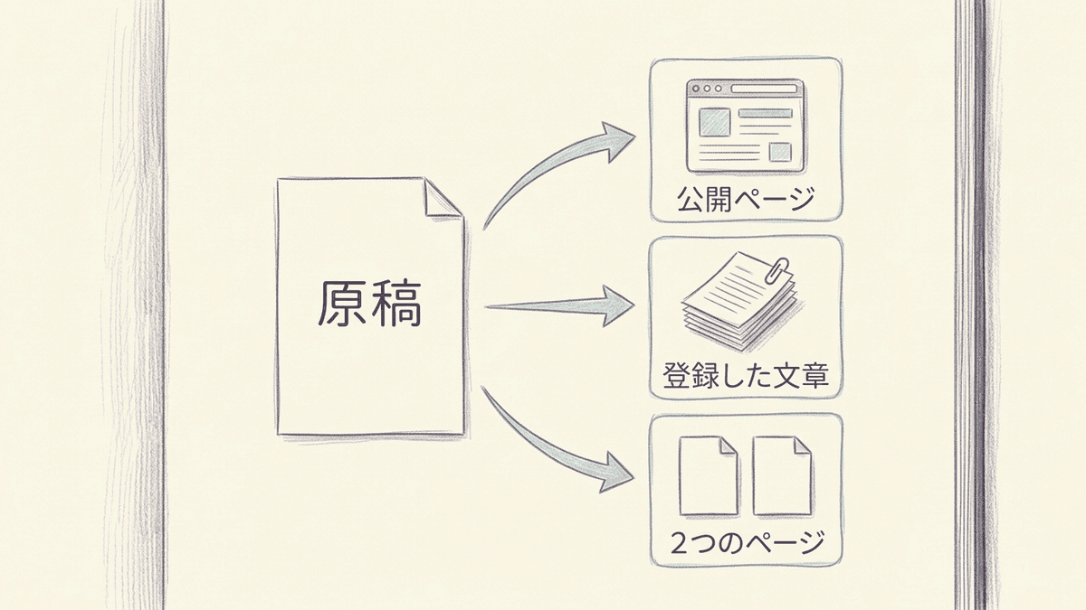 コピペチェッカーが原稿と比べる3つの相手を示す図