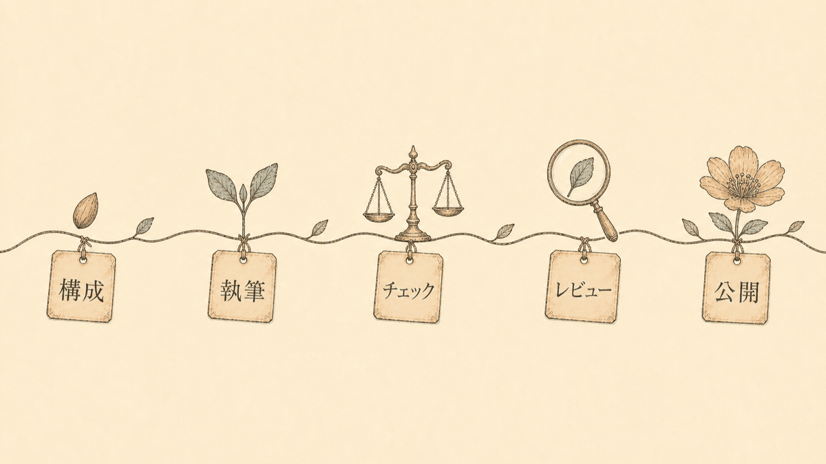 制作フローのどこでコピペ率を確認するかを示した図