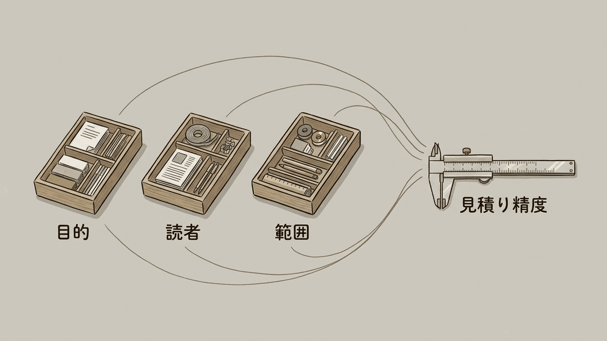 発注側の準備によって見積りの精度が上がる流れを示した図