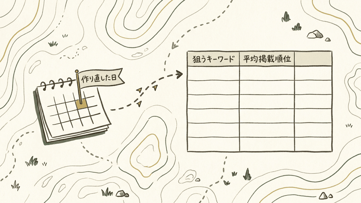 作り直した日から数週間ごとに順位を書き込む記録表の図