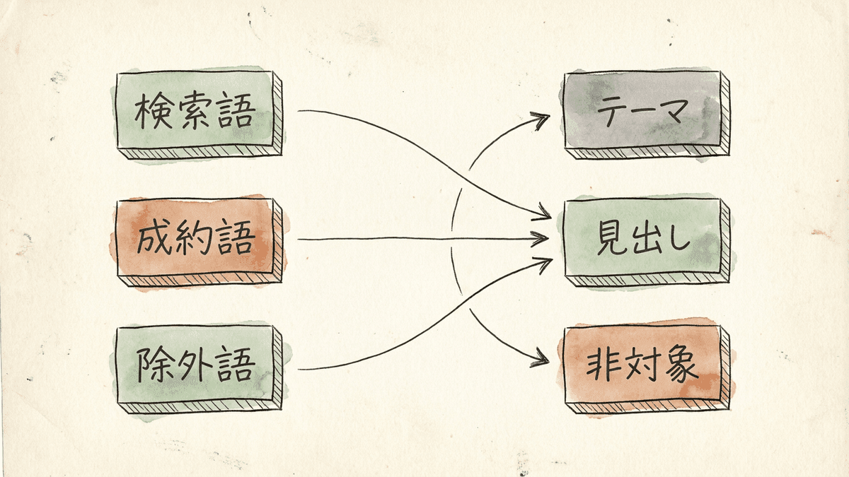 広告の運用データを記事の設計に転用する流れを示した図