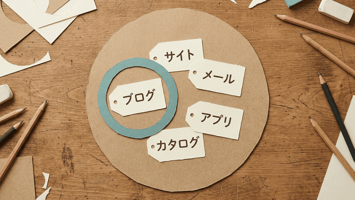日本語のオウンドメディアと英語のowned mediaが指す範囲の違いを示した図