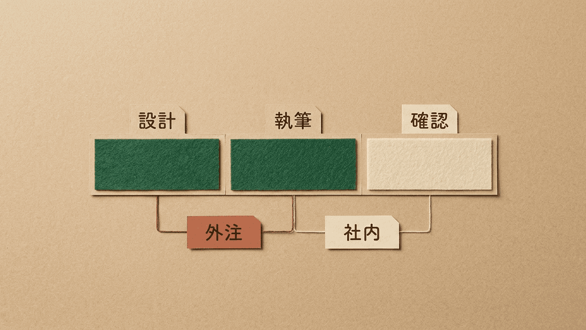 内製と外注の工程分担のイメージ