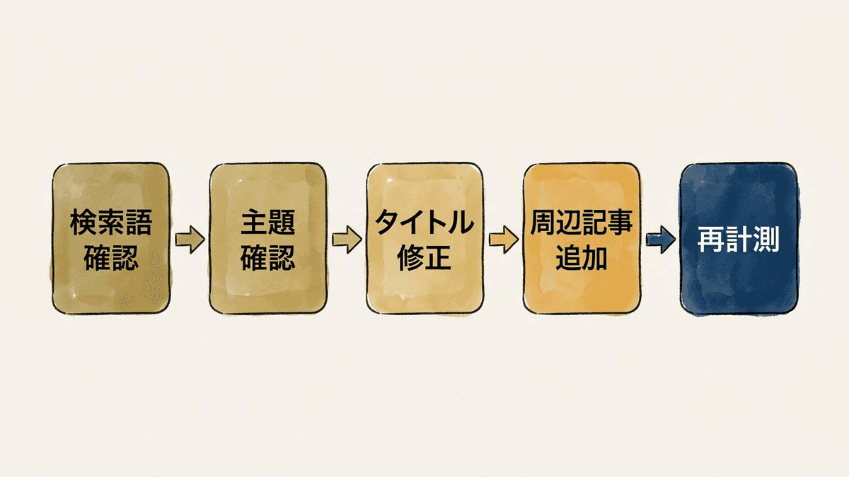 順位が止まった記事に手を入れる流れ
