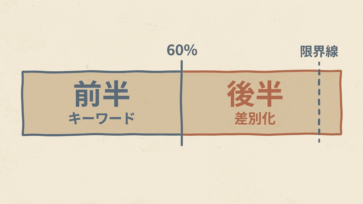 タイトルの前半と後半で役割を分ける設計を示した図