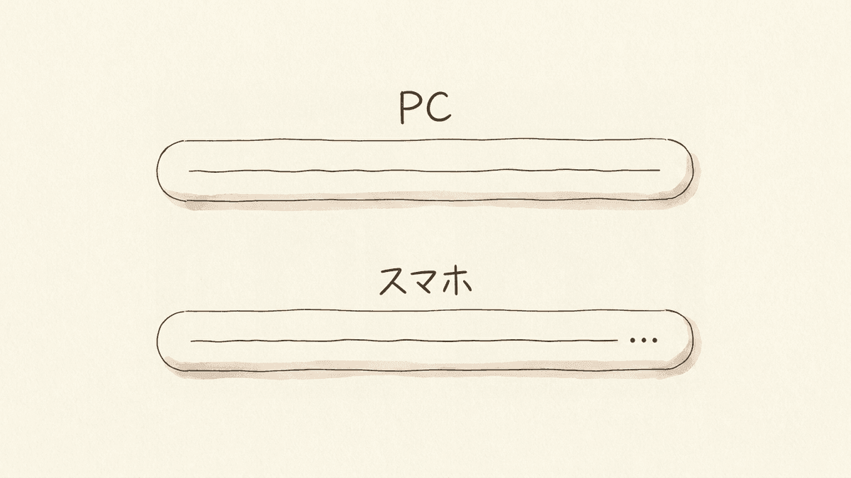 PCとスマートフォンで検索結果のタイトルが切れる位置の違い