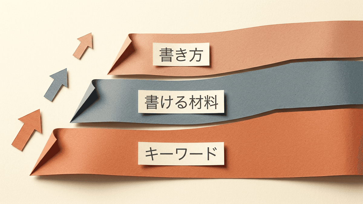 SEOライティングの三層構造を示した図
