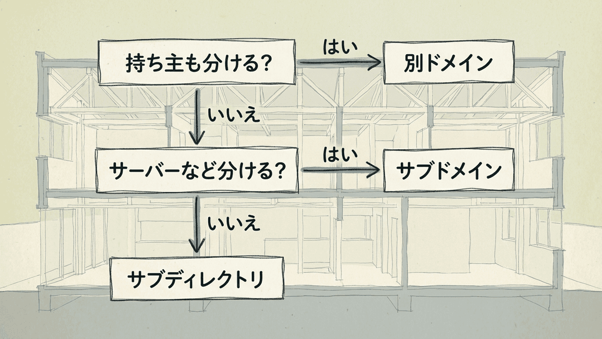 サブドメインに分けるかを決める順番の図