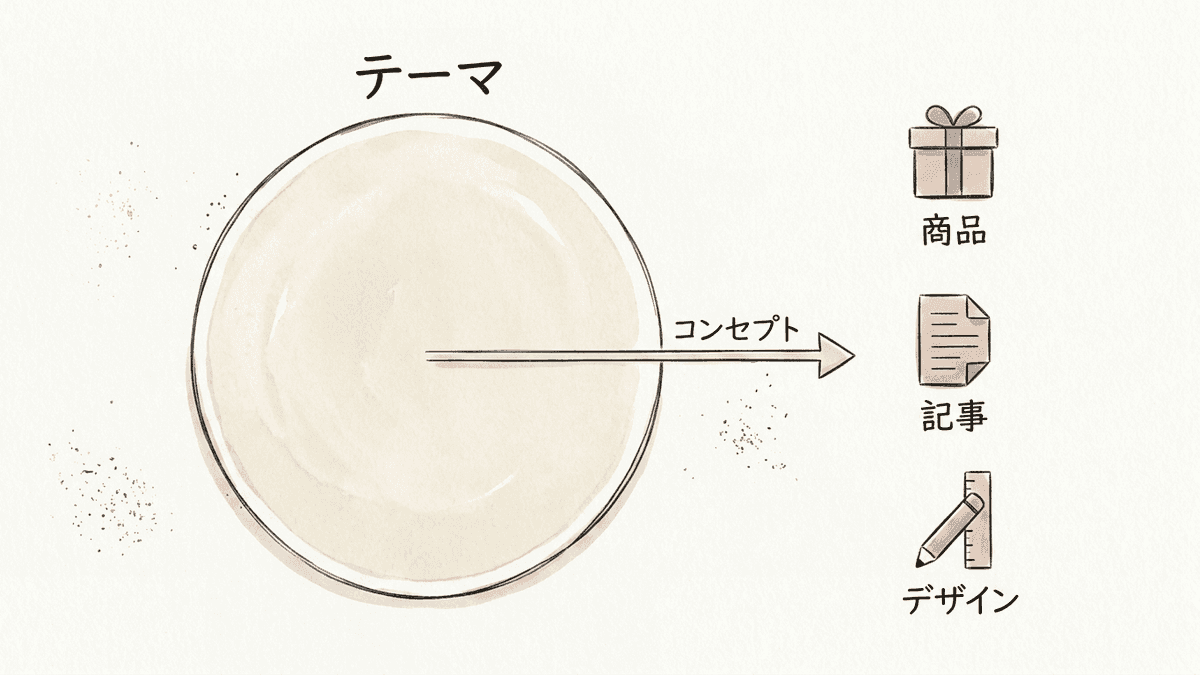 テーマとコンセプトの関係を示した図
