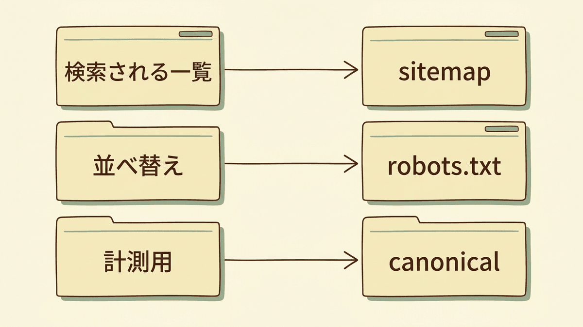 3種類のパラメータと、それぞれに使う制御の方法を結んだ図