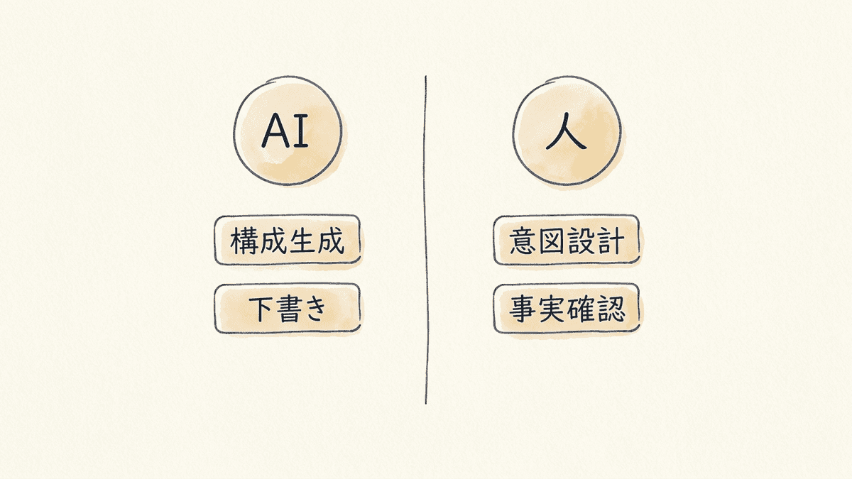 AIと人の役割分担を示す図