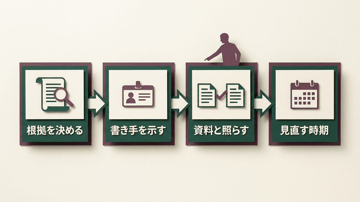 YMYLの記事制作に加える4つの作業の流れ図